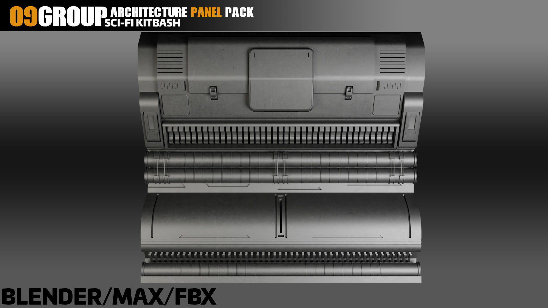 Sci-Fi Architecture Panels Pack vol 08 3D model_9