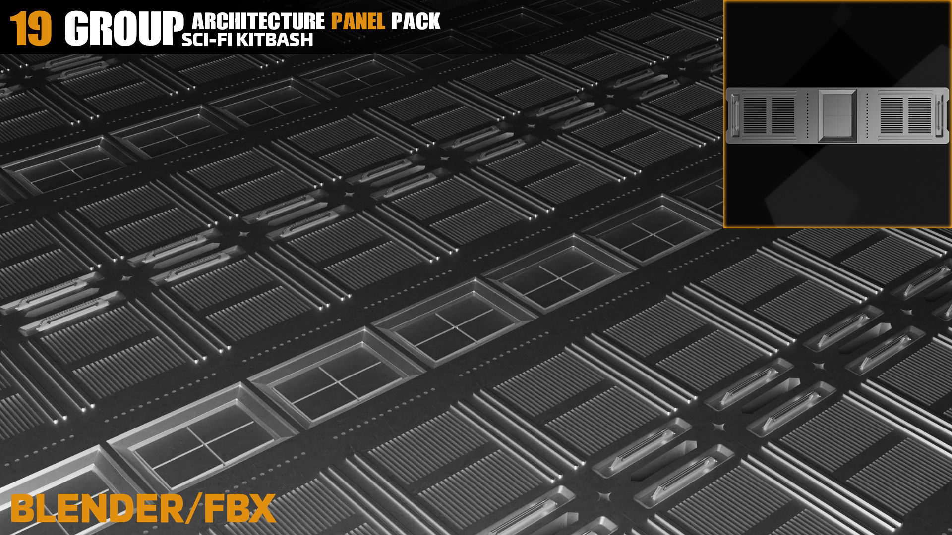 Sci-Fi Architecture Panels Pack vol 09 3D model_19