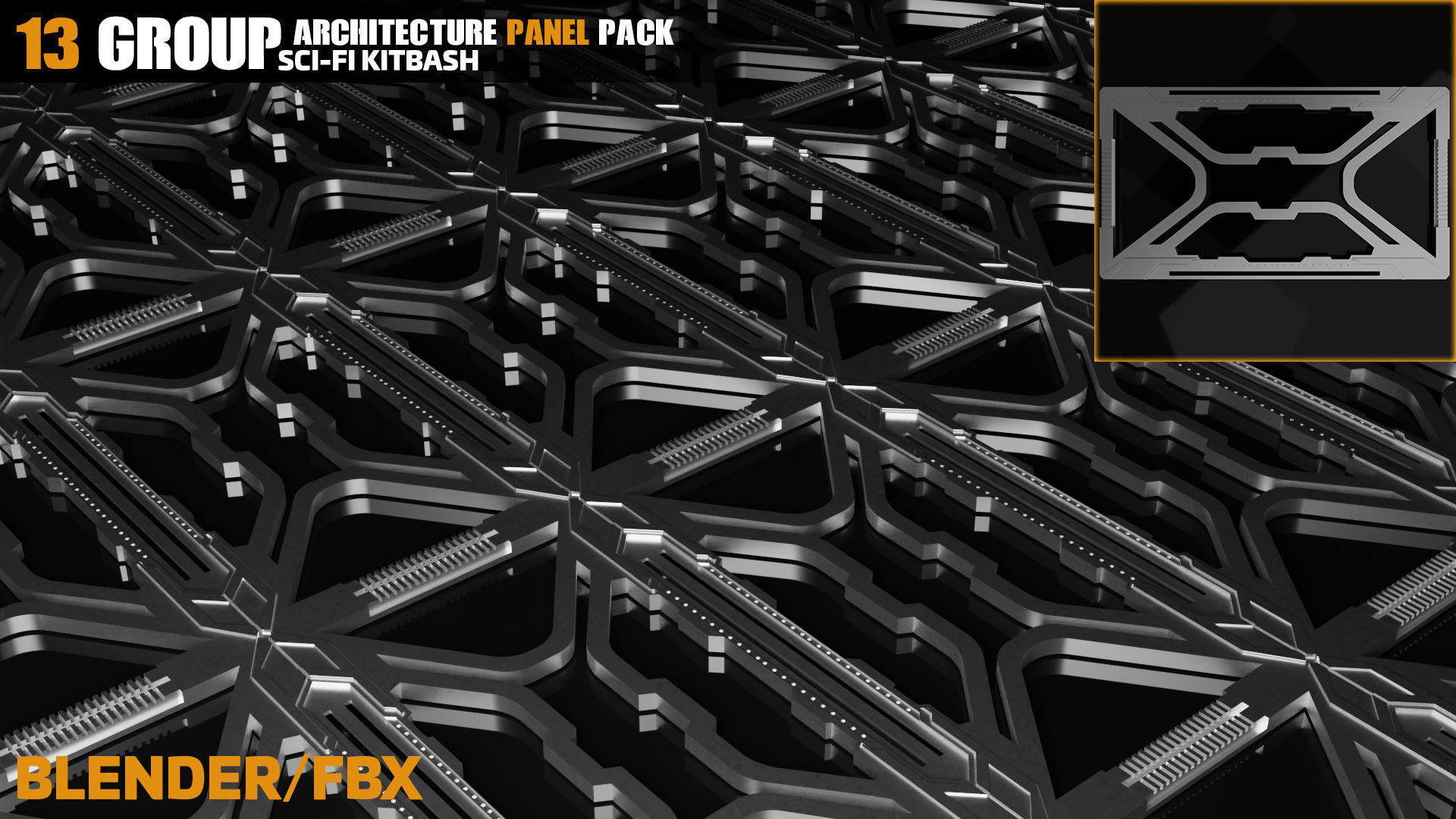 Sci-Fi Architecture Panels Pack vol 09 3D model_13
