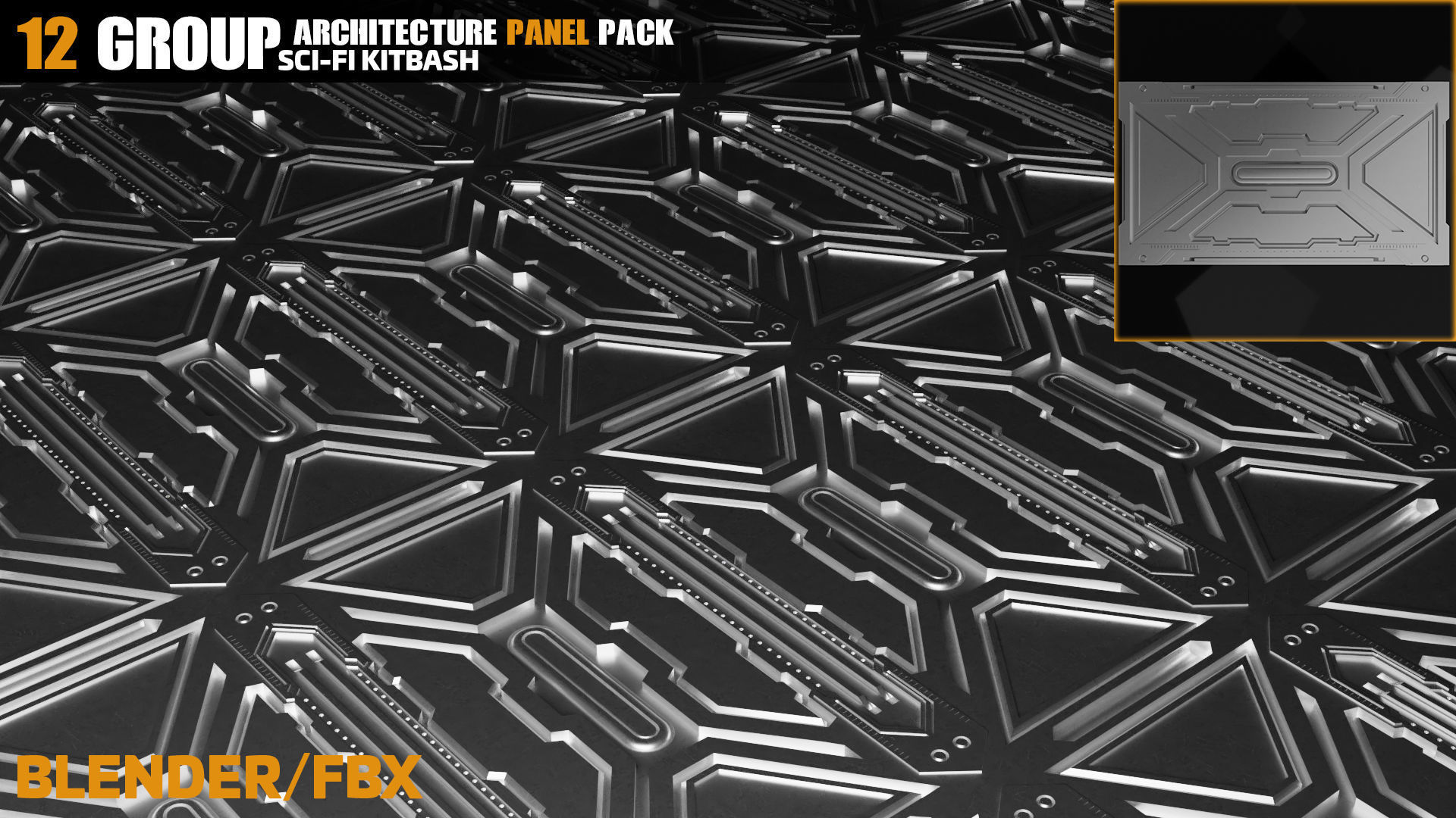 Sci-Fi Architecture Panels Pack vol 09 3D model_12