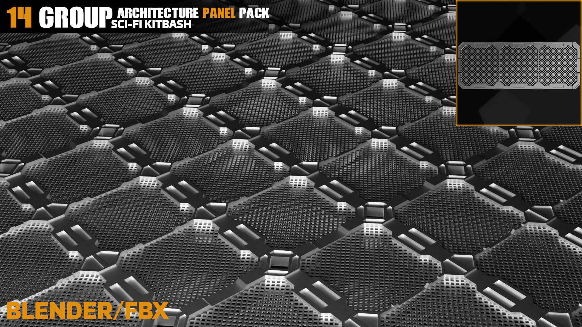 Sci-Fi Architecture Panels Pack vol 09 3D model_14