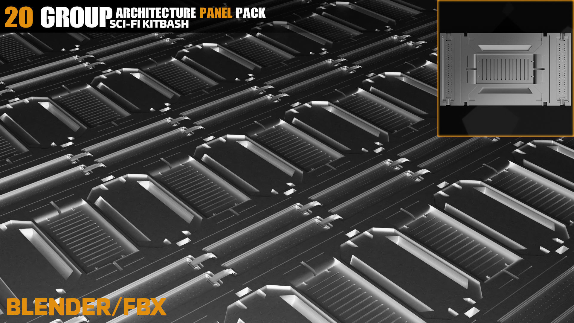 Sci-Fi Architecture Panels Pack vol 09 3D model_20