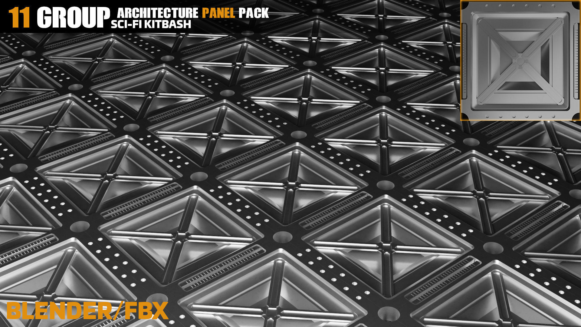Sci-Fi Architecture Panels Pack vol 09 3D model_11