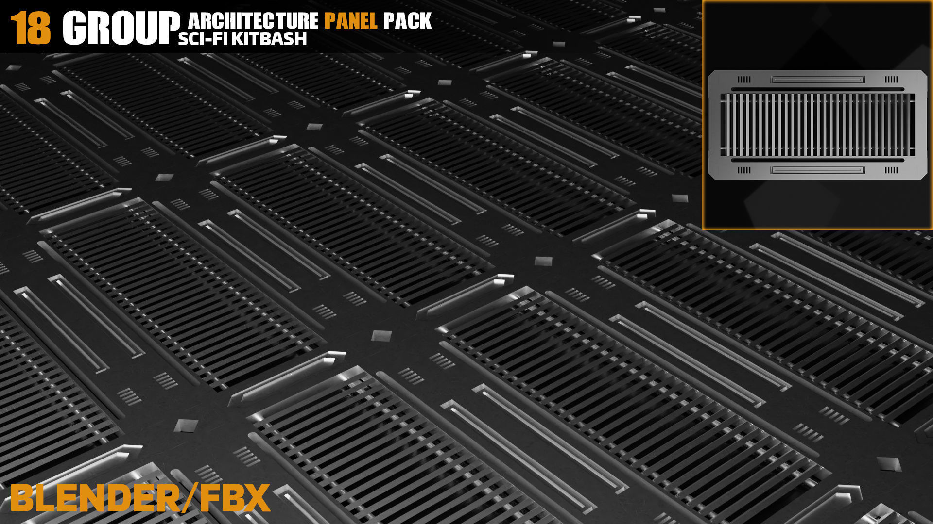 Sci-Fi Architecture Panels Pack vol 09 3D model_18