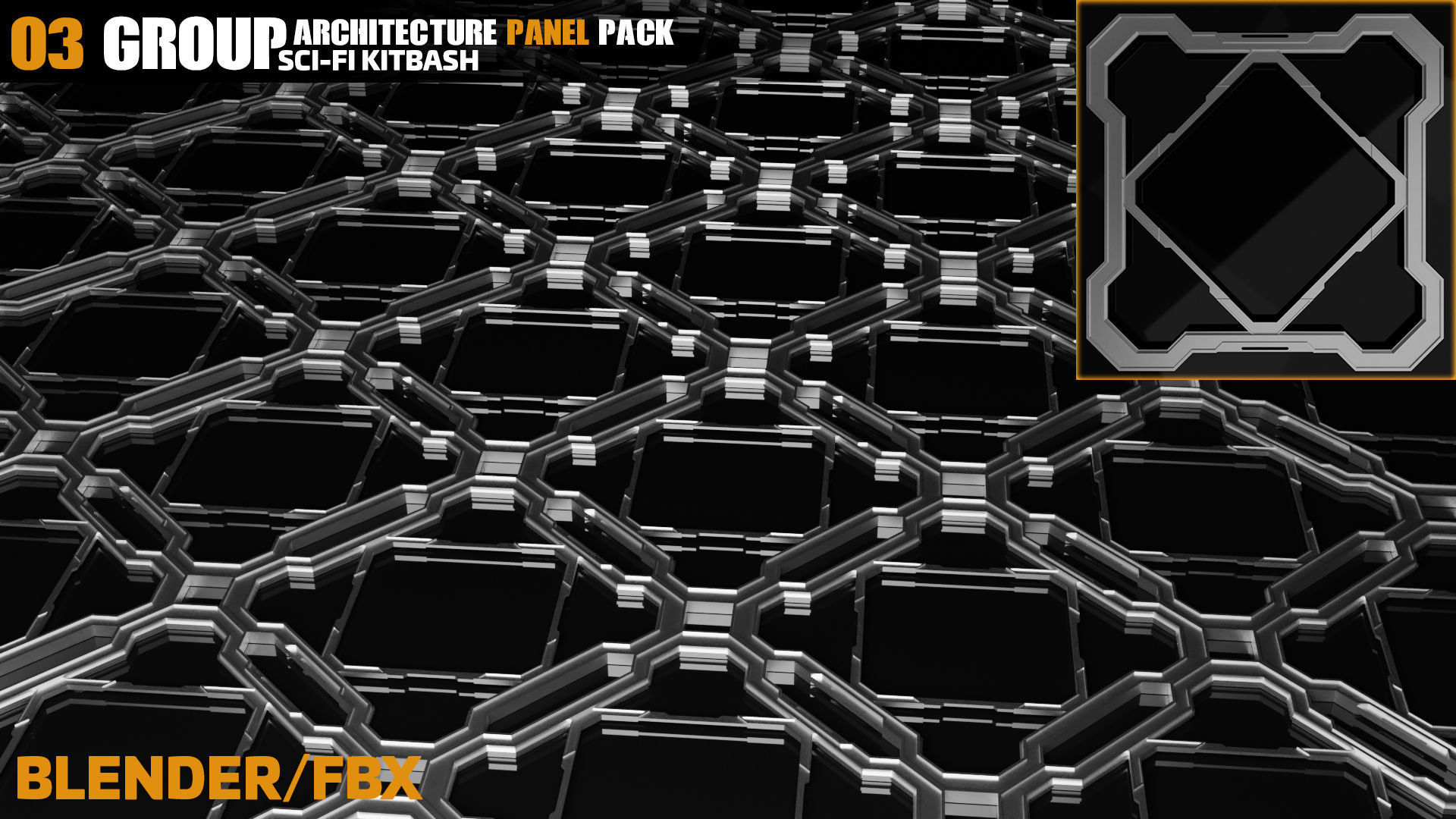 Sci-Fi Architecture Panels Pack vol 09 3D model_3