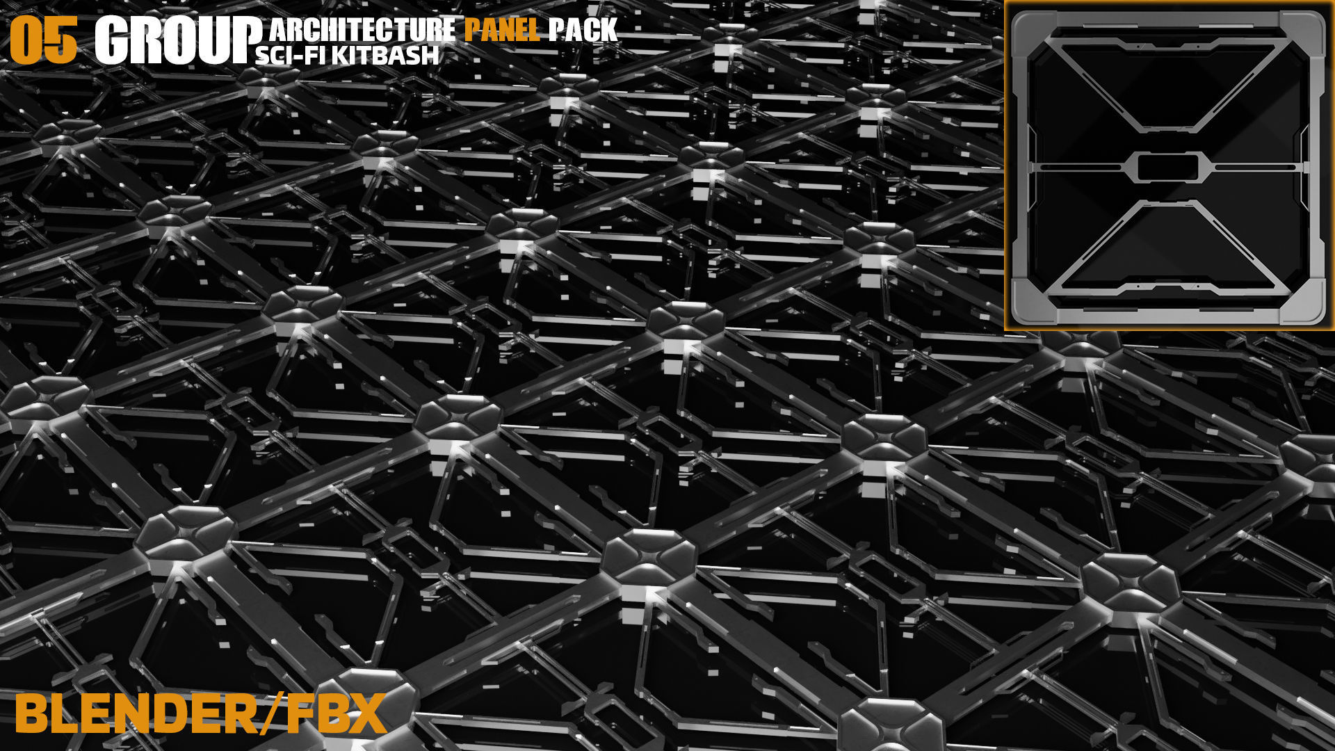 Sci-Fi Architecture Panels Pack vol 09 3D model_5