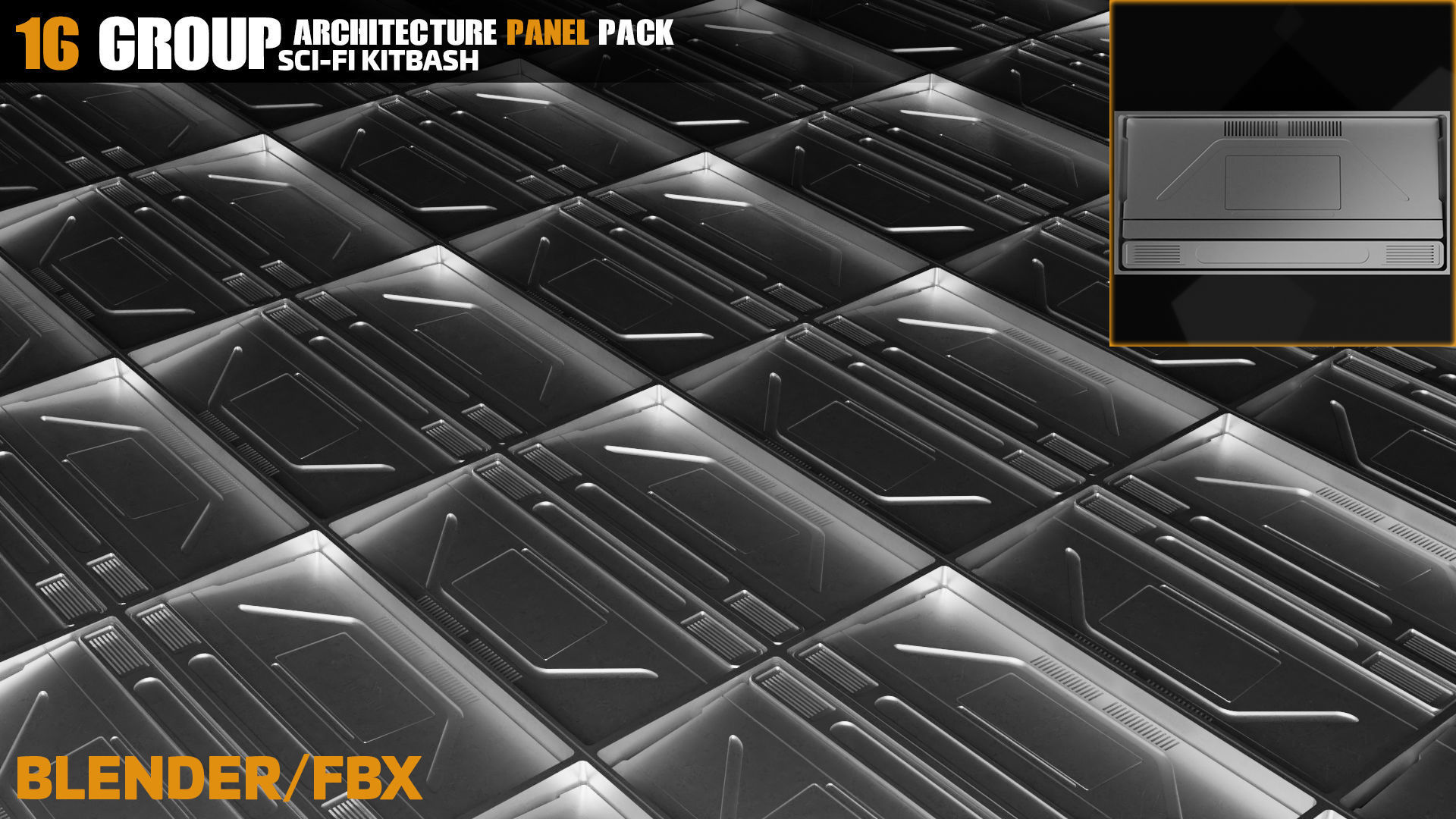 Sci-Fi Architecture Panels Pack vol 09 3D model_16