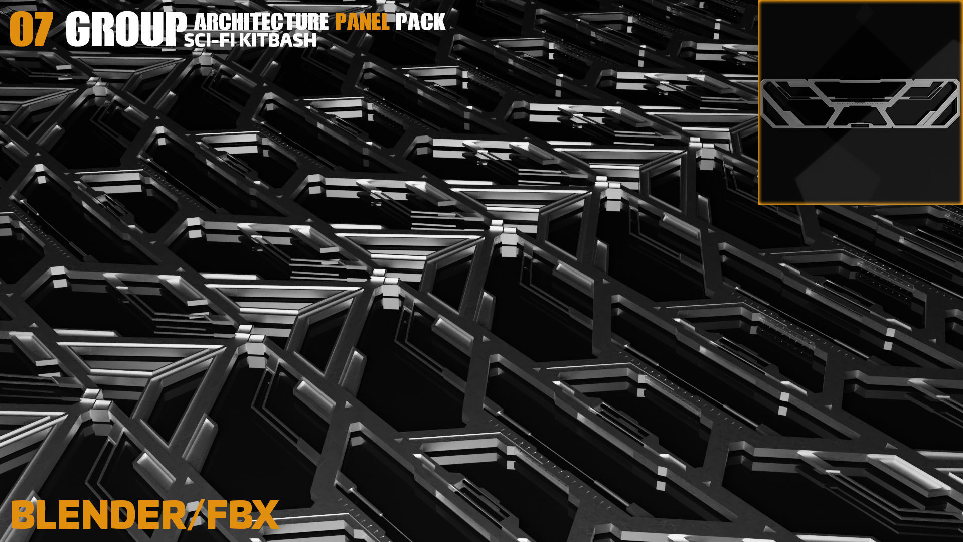 Sci-Fi Architecture Panels Pack vol 09 3D model_7