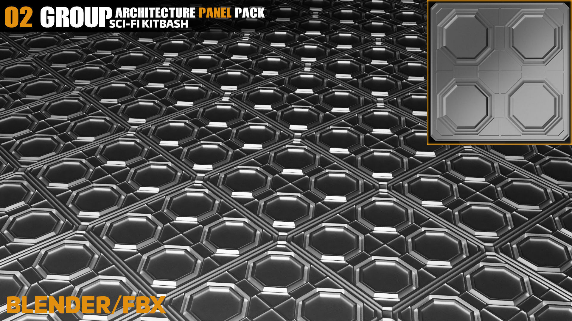 Sci-Fi Architecture Panels Pack vol 09 3D model_2