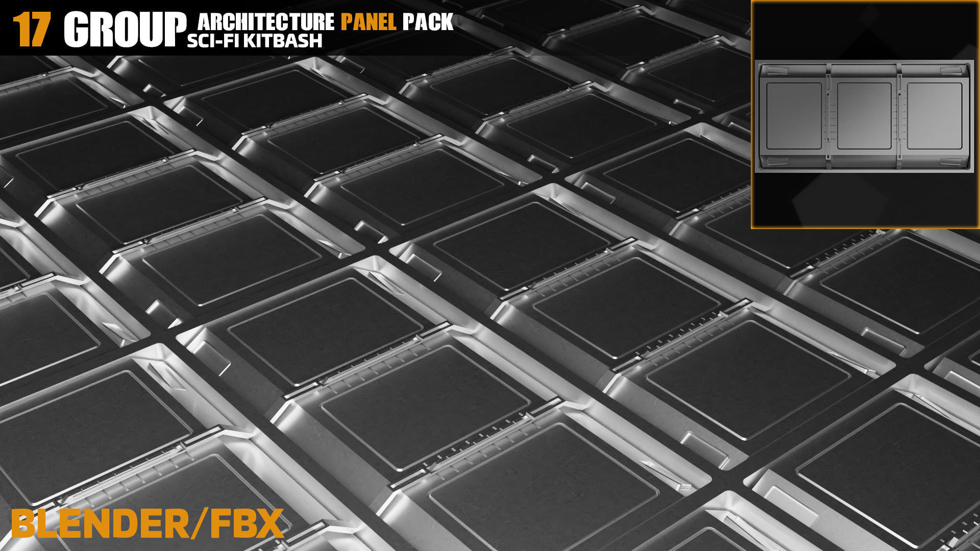 Sci-Fi Architecture Panels Pack vol 09 3D model_17