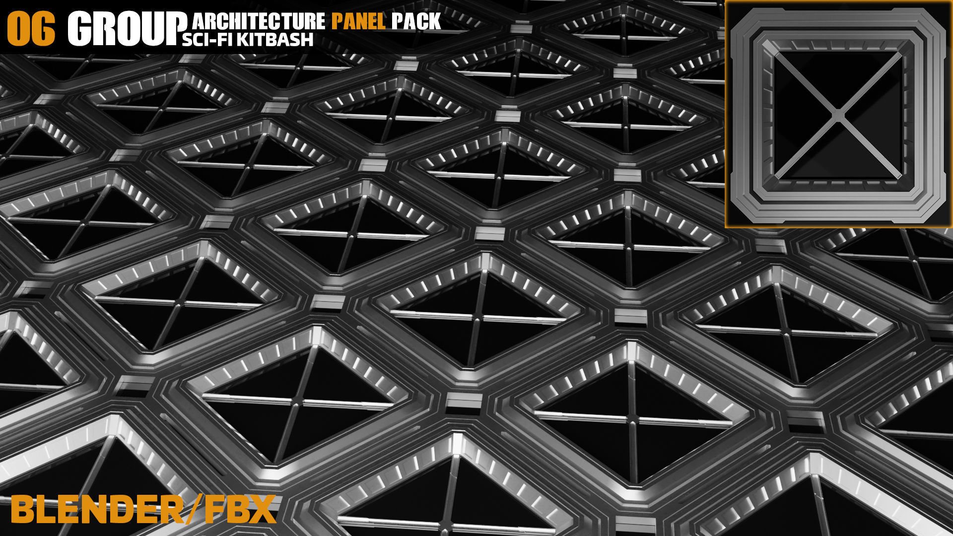 Sci-Fi Architecture Panels Pack vol 09 3D model_6