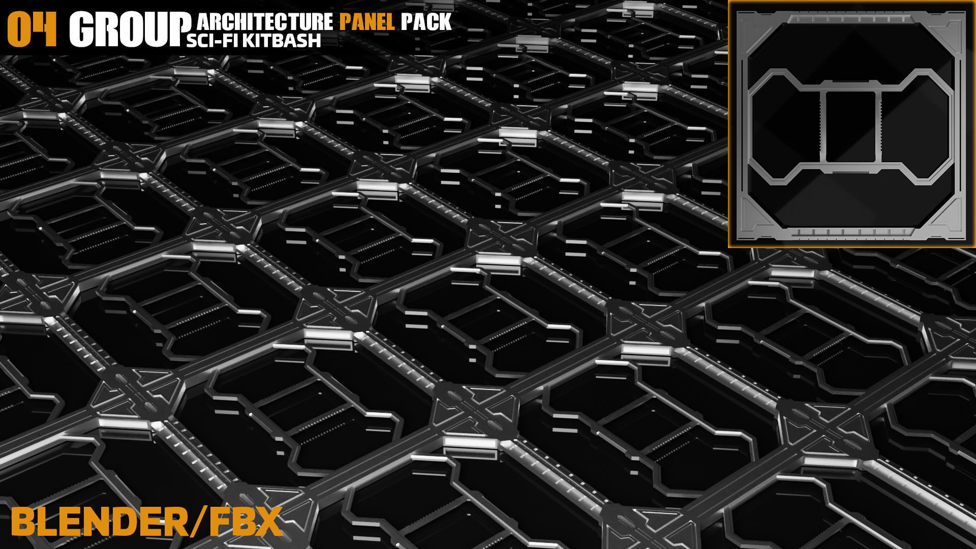 Sci-Fi Architecture Panels Pack vol 09 3D model_4
