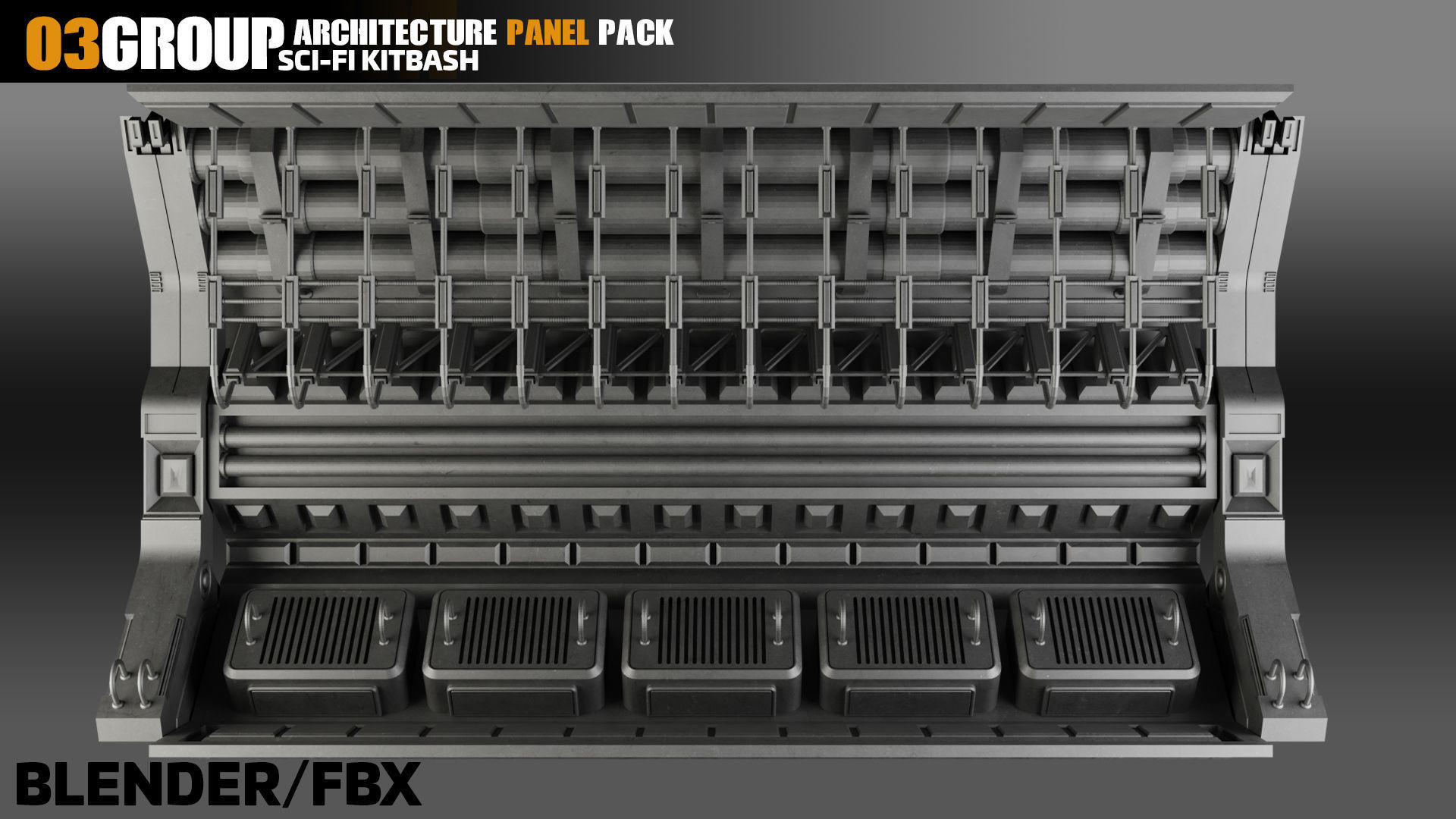 Sci-Fi Architecture Panels Pack vol 10 3D model_3