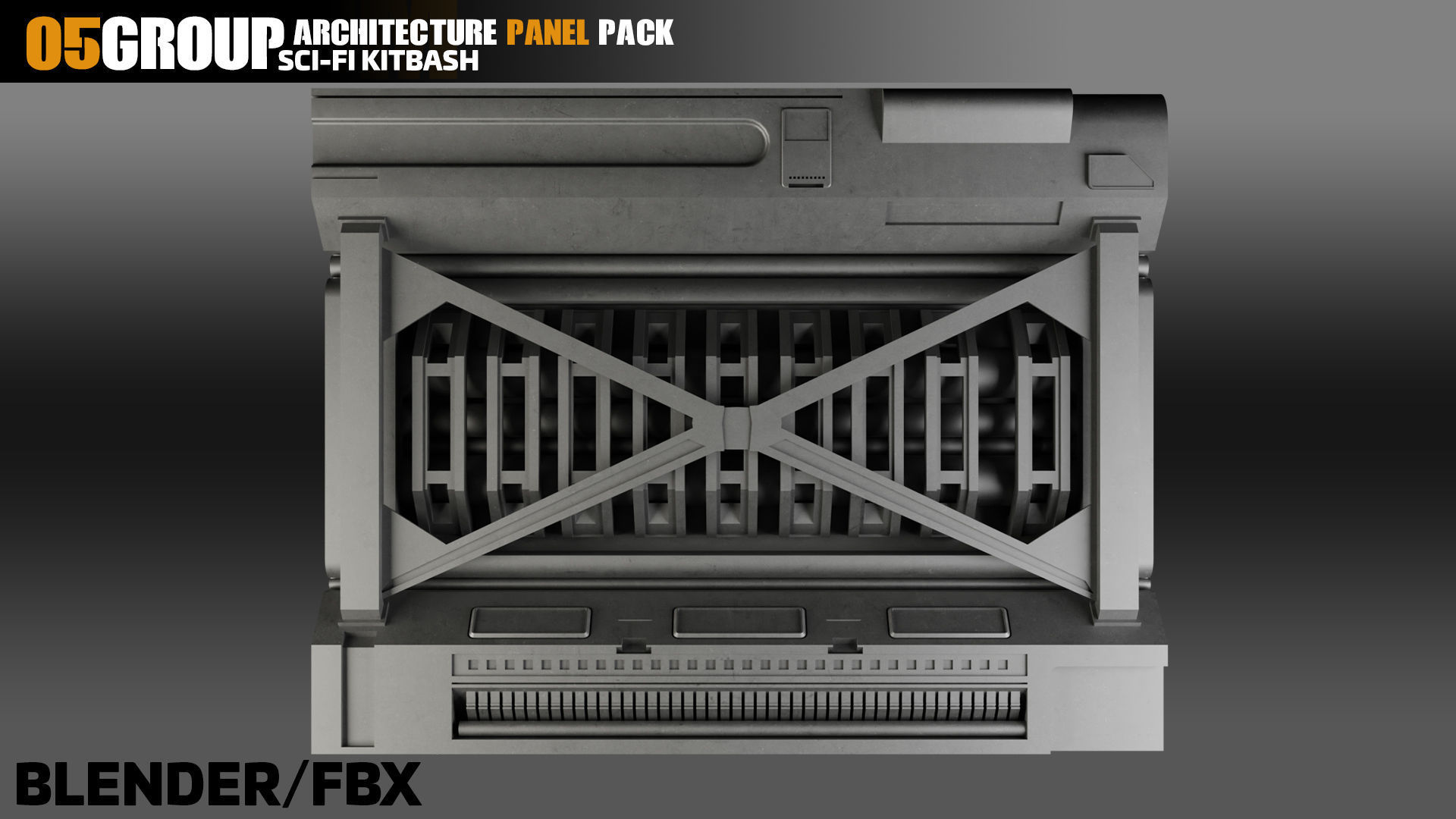 Sci-Fi Architecture Panels Pack vol 10 3D model_5