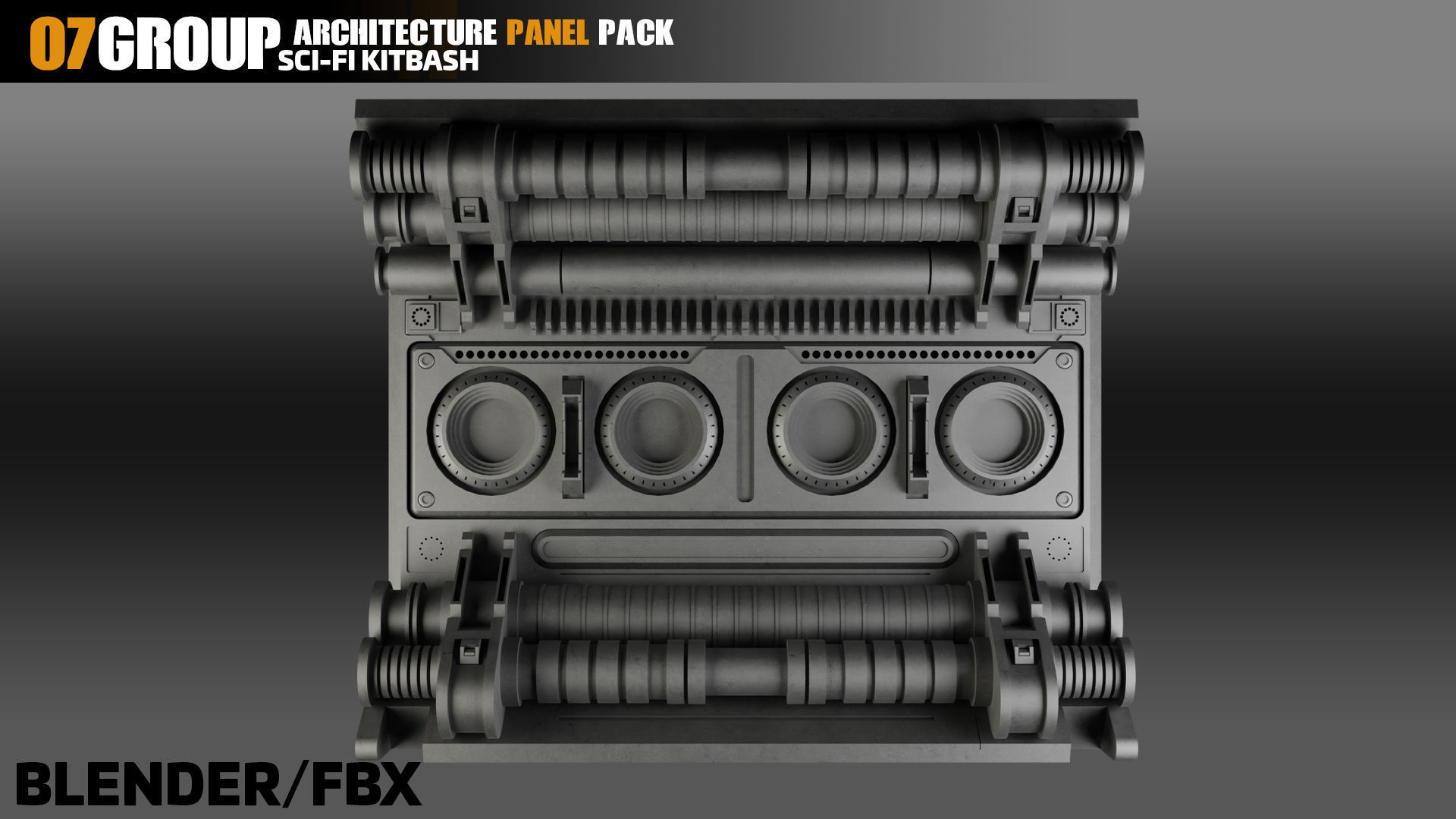 Sci-Fi Architecture Panels Pack vol 10 3D model_7