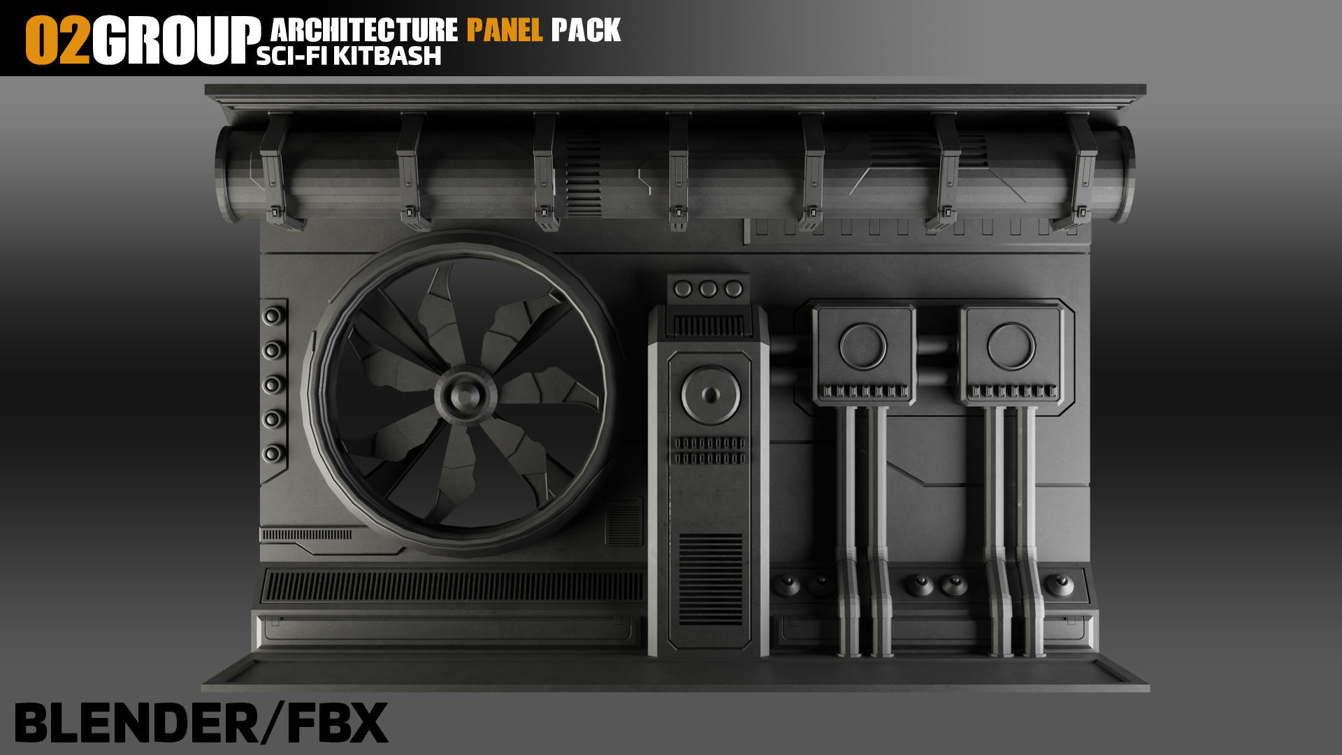 Sci-Fi Architecture Panels Pack vol 10 3D model_2