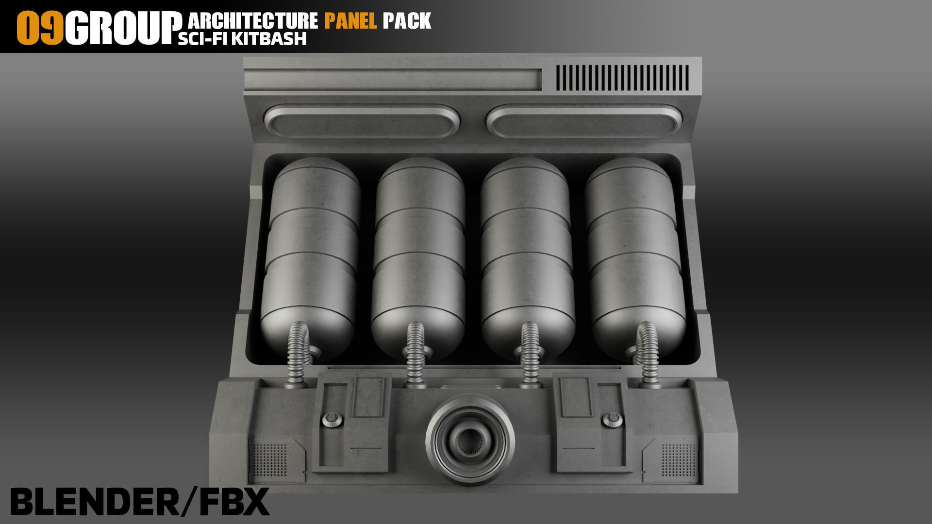 Sci-Fi Architecture Panels Pack vol 10 3D model_9