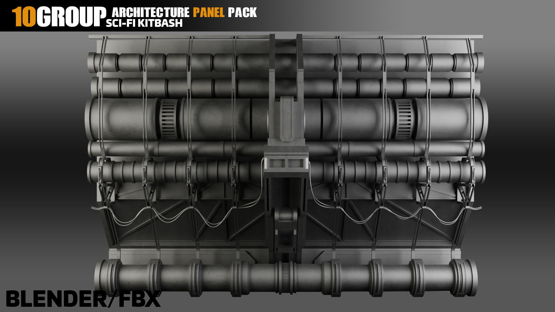 Sci-Fi Architecture Panels Pack vol 10 3D model_10