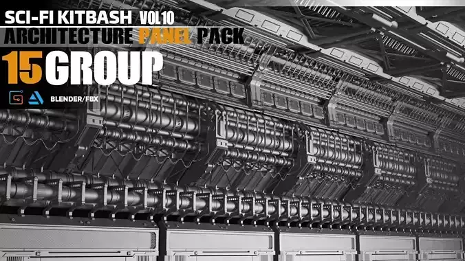 Sci-Fi Architecture Panels Pack vol 10 3D model Sci-Fi Architecture Panels Pack vol 10 3D model