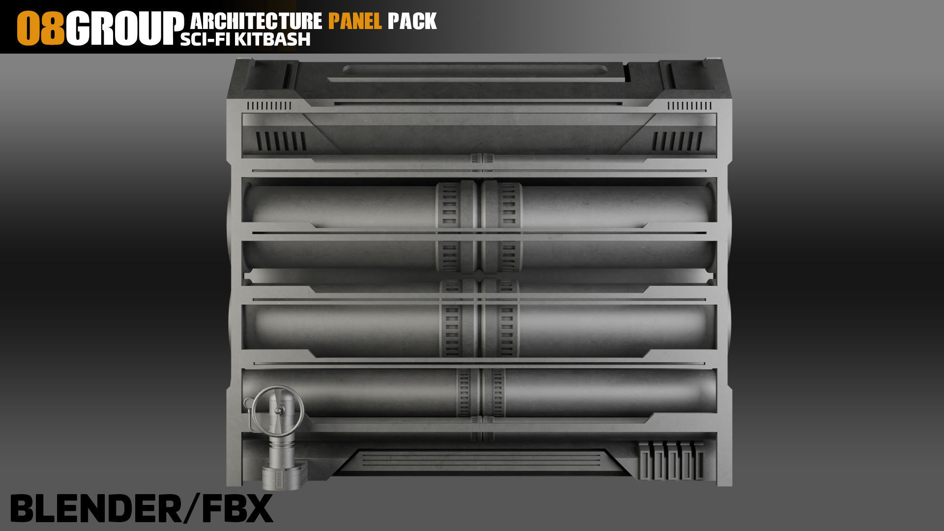 Sci-Fi Architecture Panels Pack vol 10 3D model_8