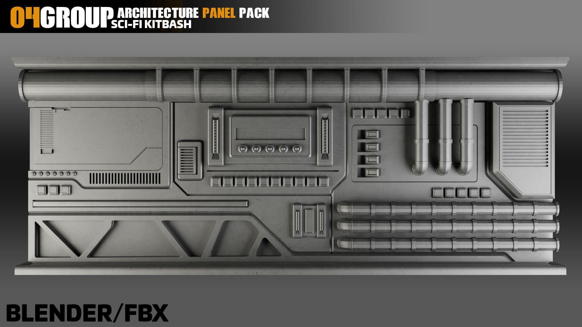 Sci-Fi Architecture Panels Pack vol 10 3D model_4