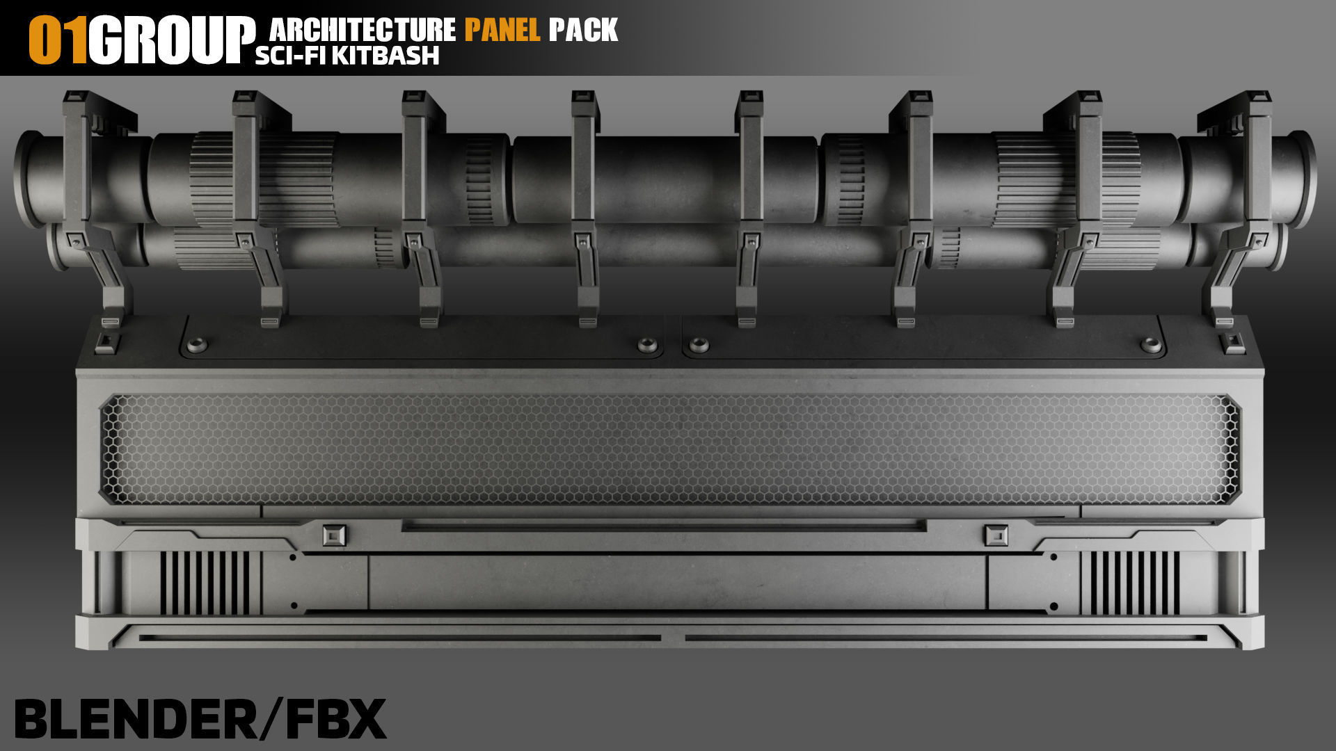 Sci-Fi Architecture Panels Pack vol 10 3D model_1