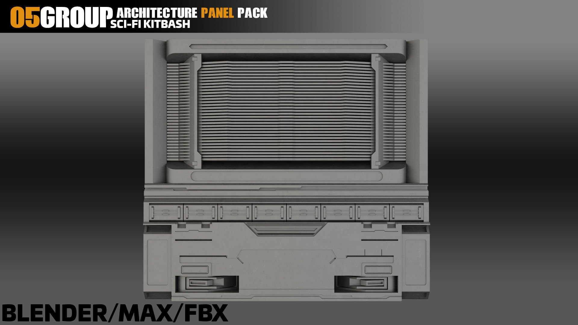 Sci-Fi Architecture Panels Pack vol 11 3D model_5