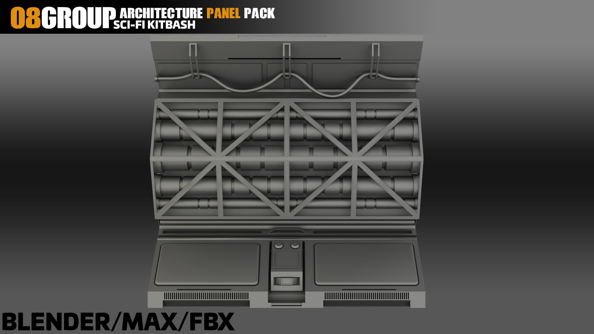 Sci-Fi Architecture Panels Pack vol 11 3D model_8