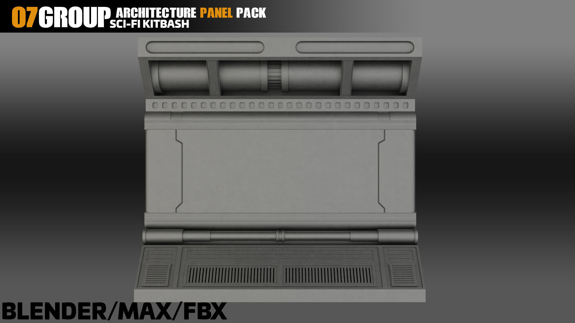 Sci-Fi Architecture Panels Pack vol 11 3D model_7