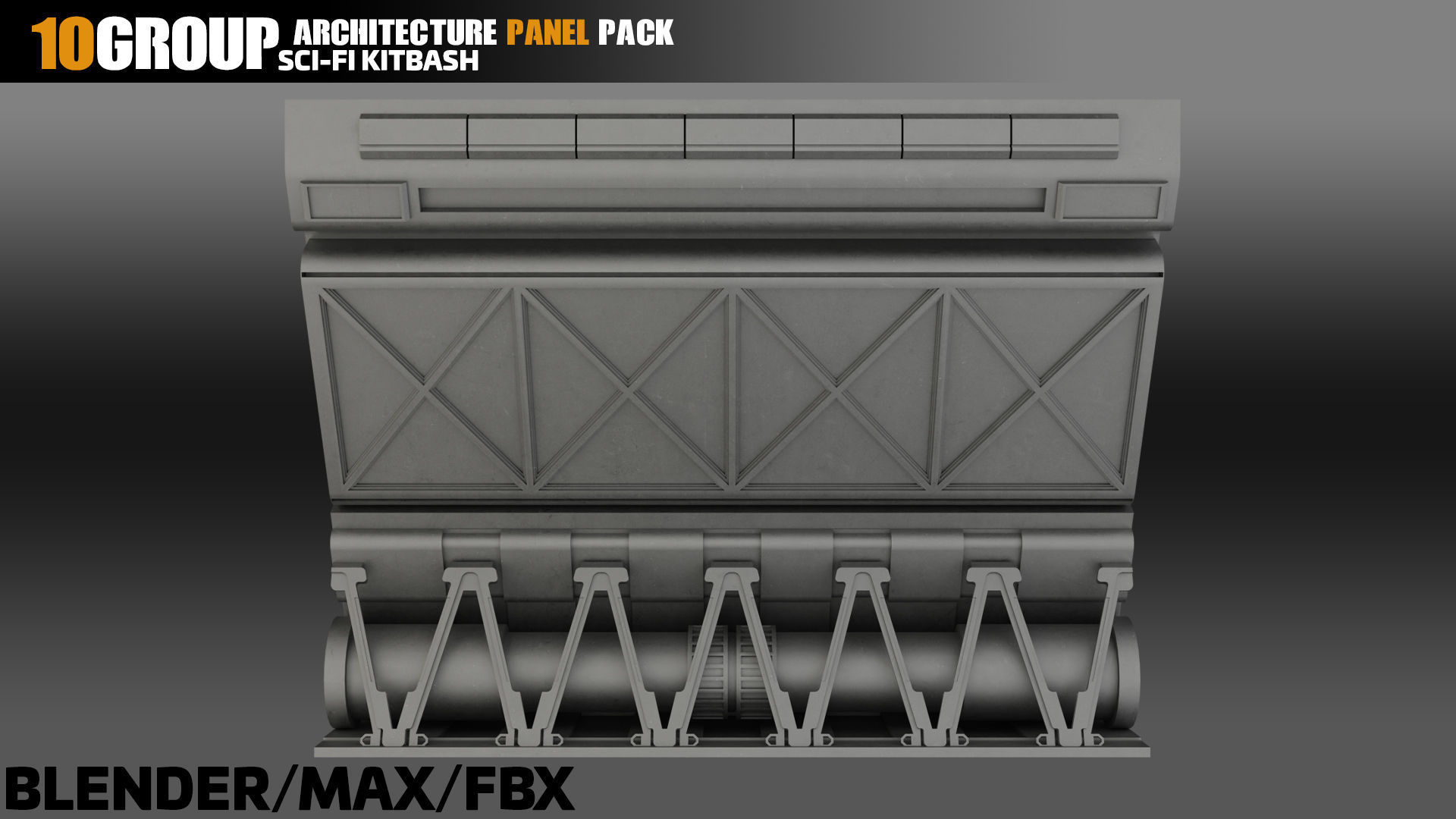Sci-Fi Architecture Panels Pack vol 11 3D model_10