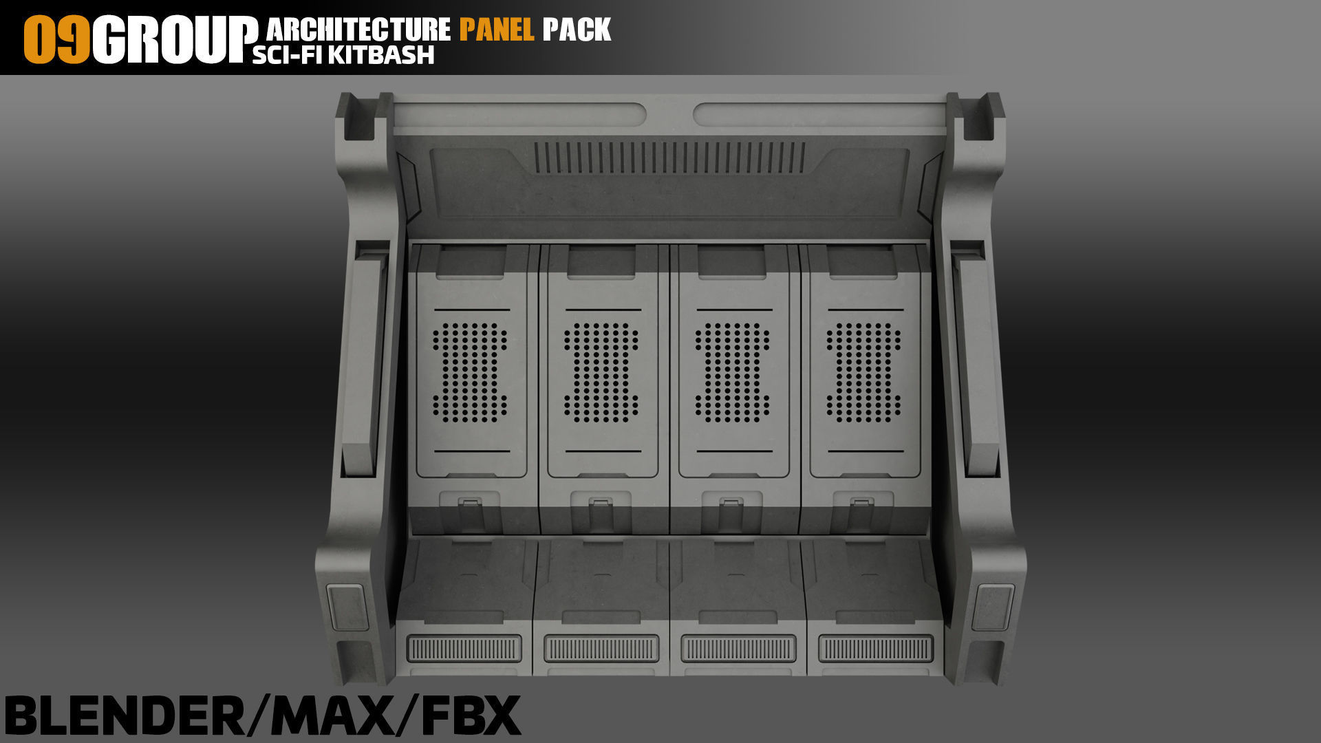 Sci-Fi Architecture Panels Pack vol 11 3D model_9