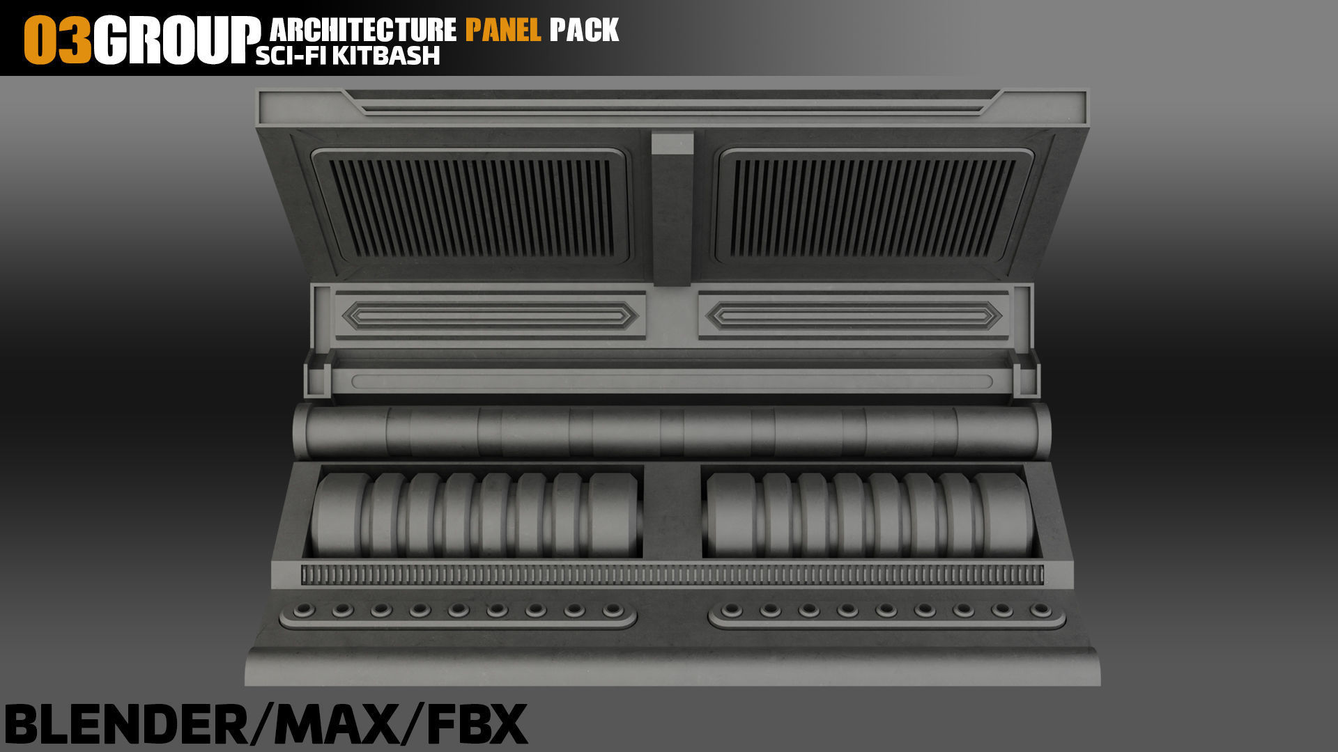 Sci-Fi Architecture Panels Pack vol 11 3D model_3