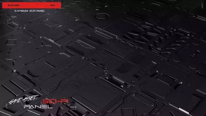 Sci-Fi Architecture Panels Pack vol 12 3D model