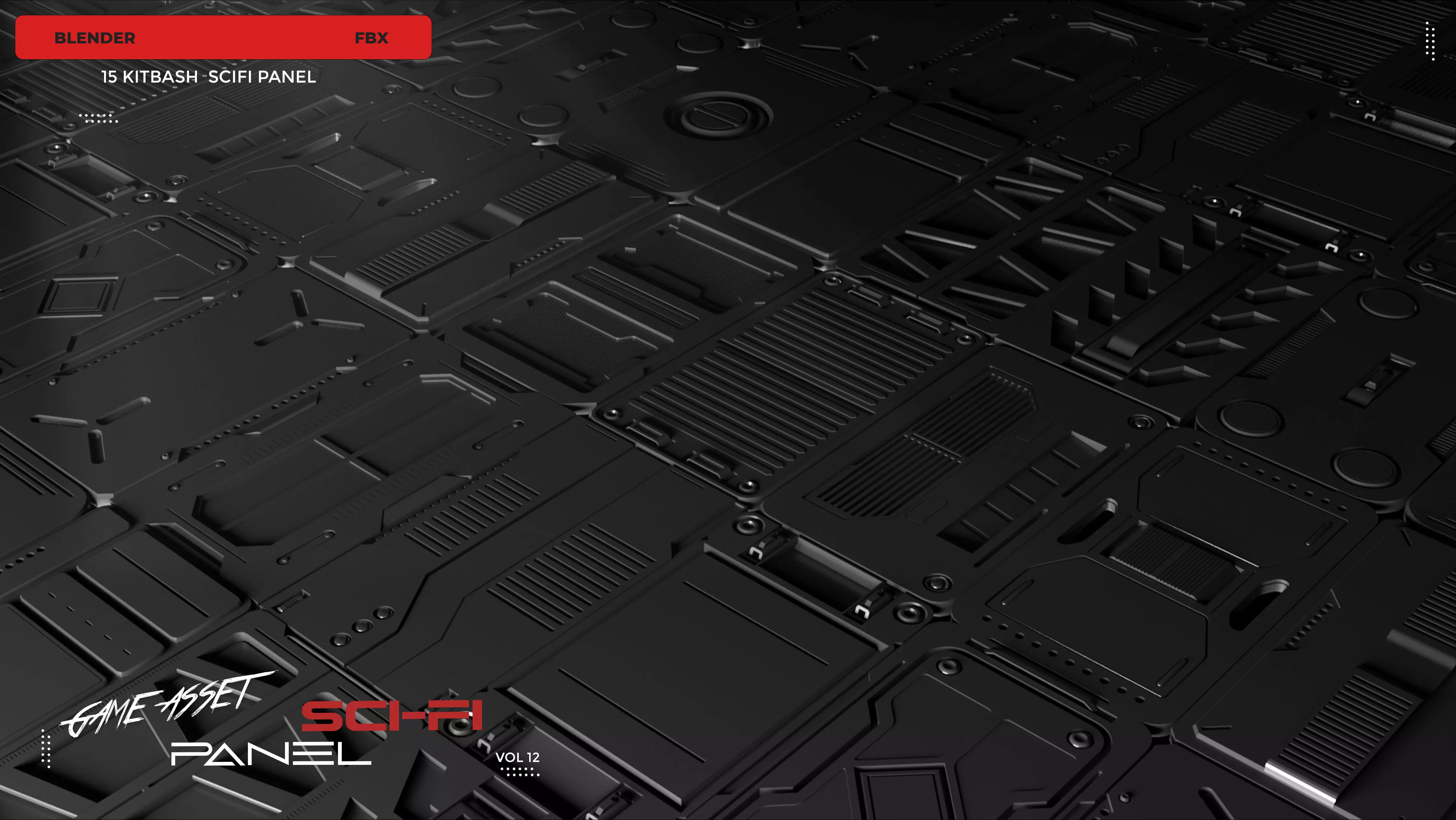 Sci-Fi Architecture Panels Pack vol 12 3D model_0