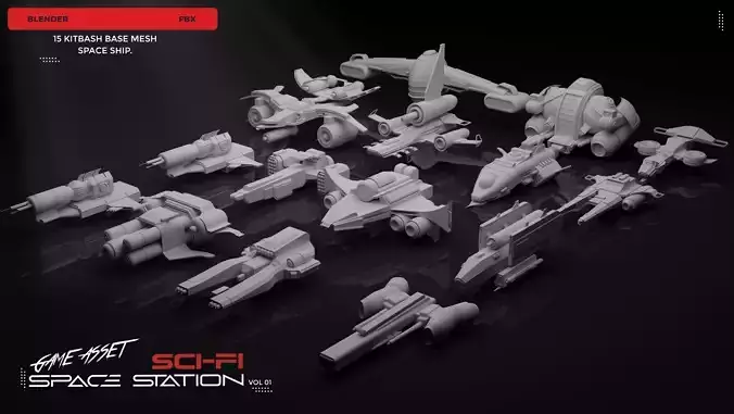 15 SPACESHIPS-BASE MESH KITBASH