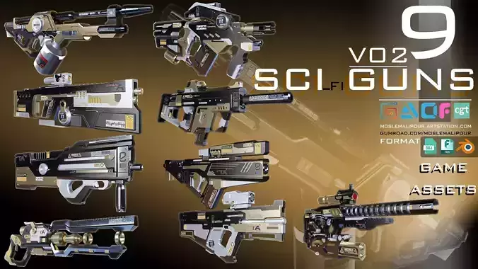 scifi guns kitbash weapons vol 02