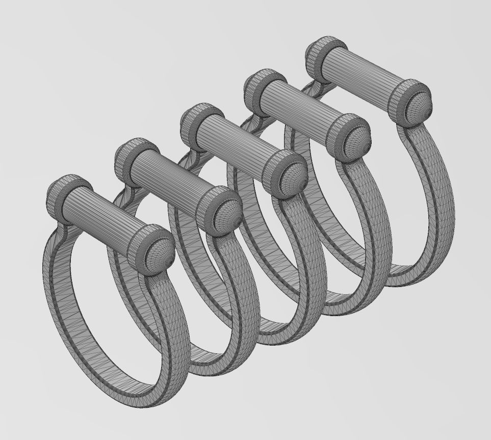 Horsebit shaped stacker ring US sizes 5to9 3D print model_11
