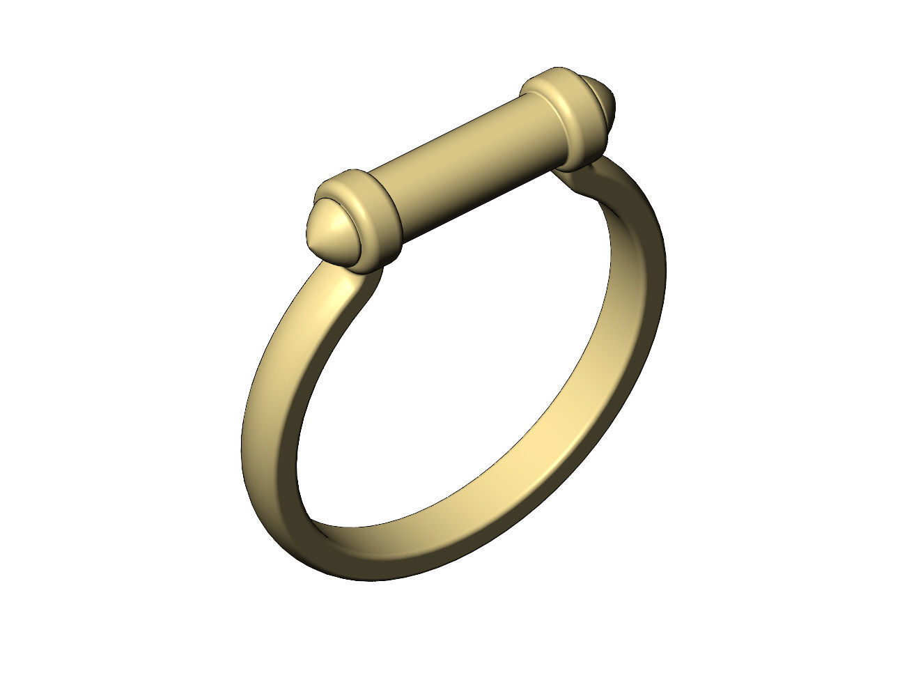 Horsebit shaped stacker ring US sizes 5to9 3D print model_5