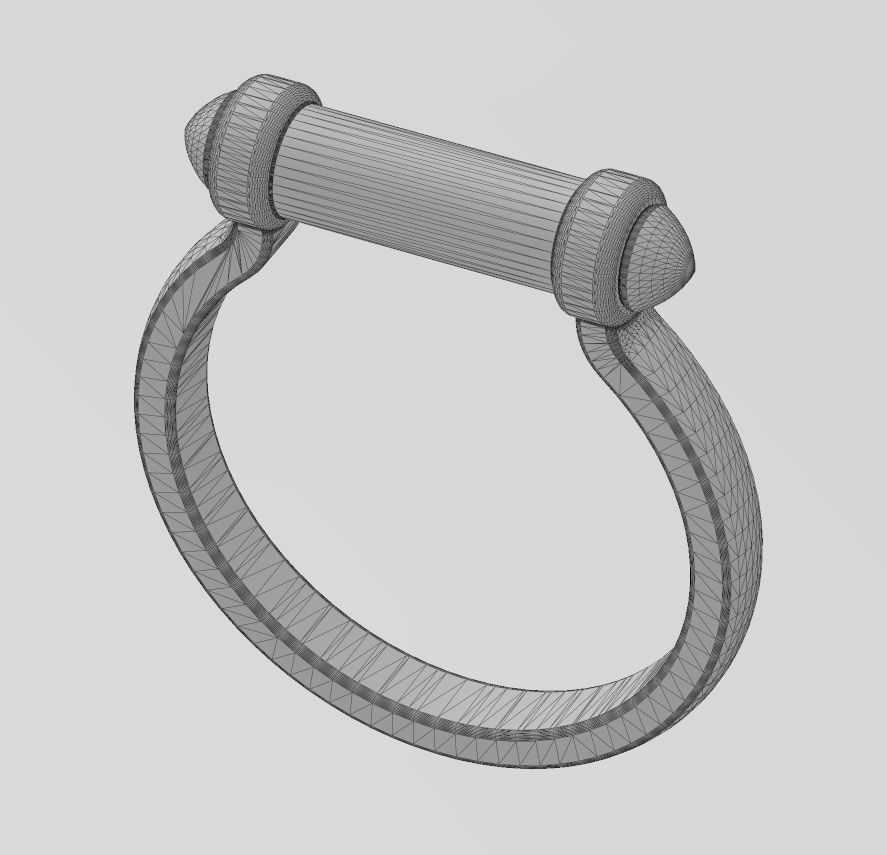 Horsebit shaped stacker ring US sizes 5to9 3D print model_13