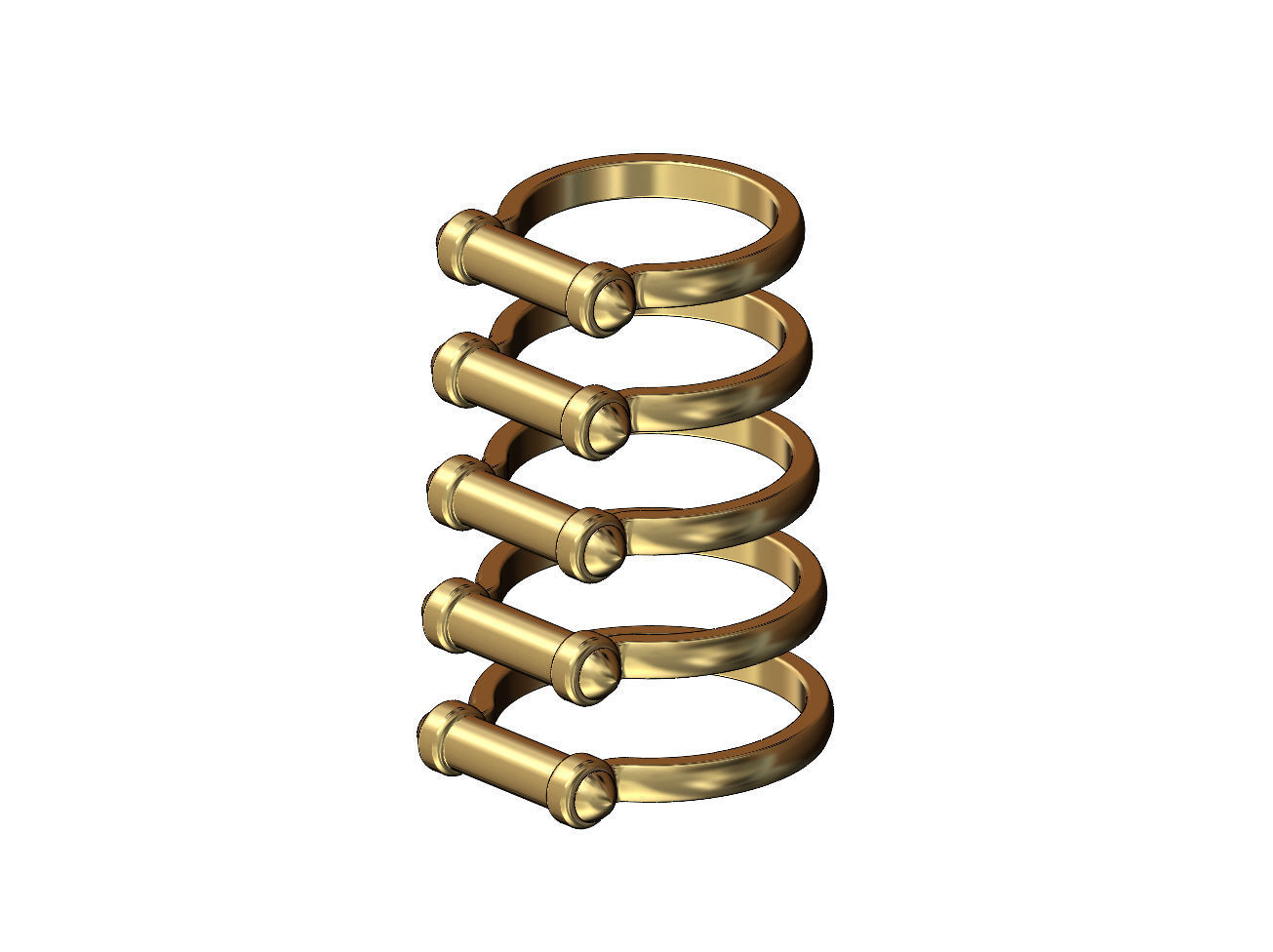 Horsebit shaped stacker ring US sizes 5to9 3D print model_3