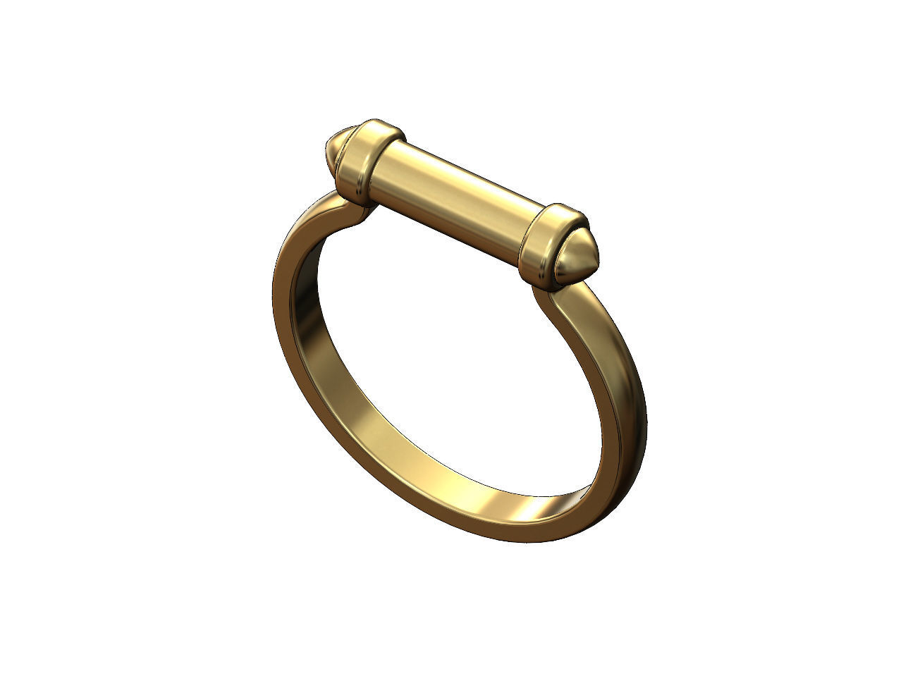 Horsebit shaped stacker ring US sizes 5to9 3D print model_4