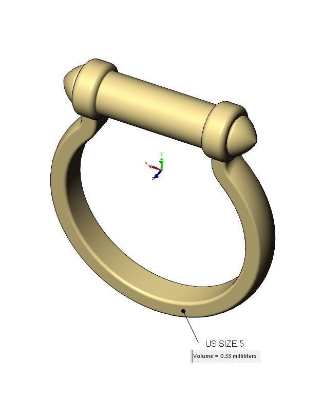 Horsebit shaped stacker ring US sizes 5to9 3D print model_9