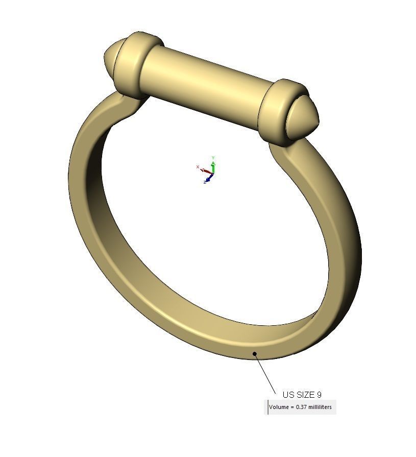 Horsebit shaped stacker ring US sizes 5to9 3D print model_10