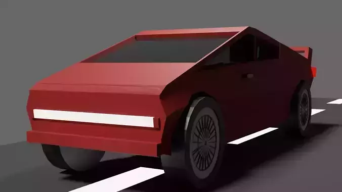 LOW POLYGON TESLA CYBURG CAR MODEL IN 3D MAKE BY AK3DMODEL Low-poly 3D model