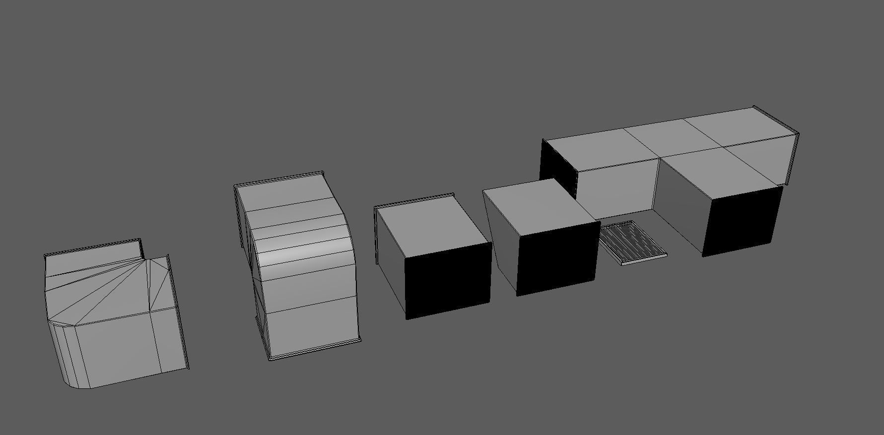 Game ready modular kit for AC Ducts Vents Low-poly 3D model_7
