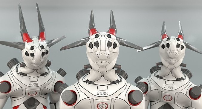Bunny - Mecha character Low-poly 3D model