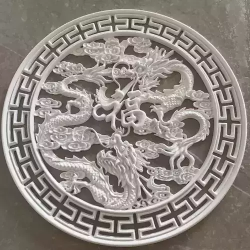 TWO DRAGON BAS-RELIEF