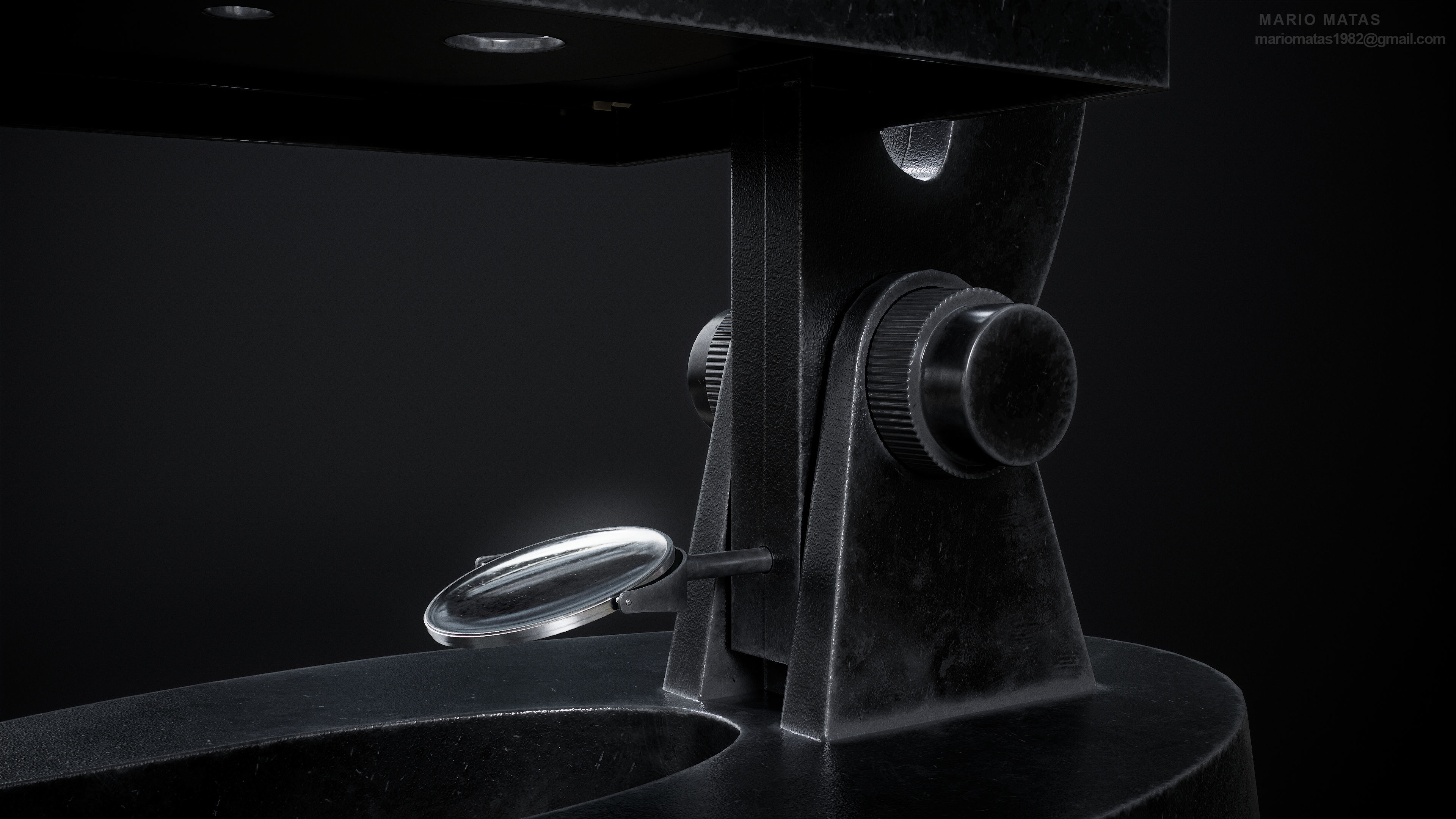 Microscope Low-poly 3D model_11