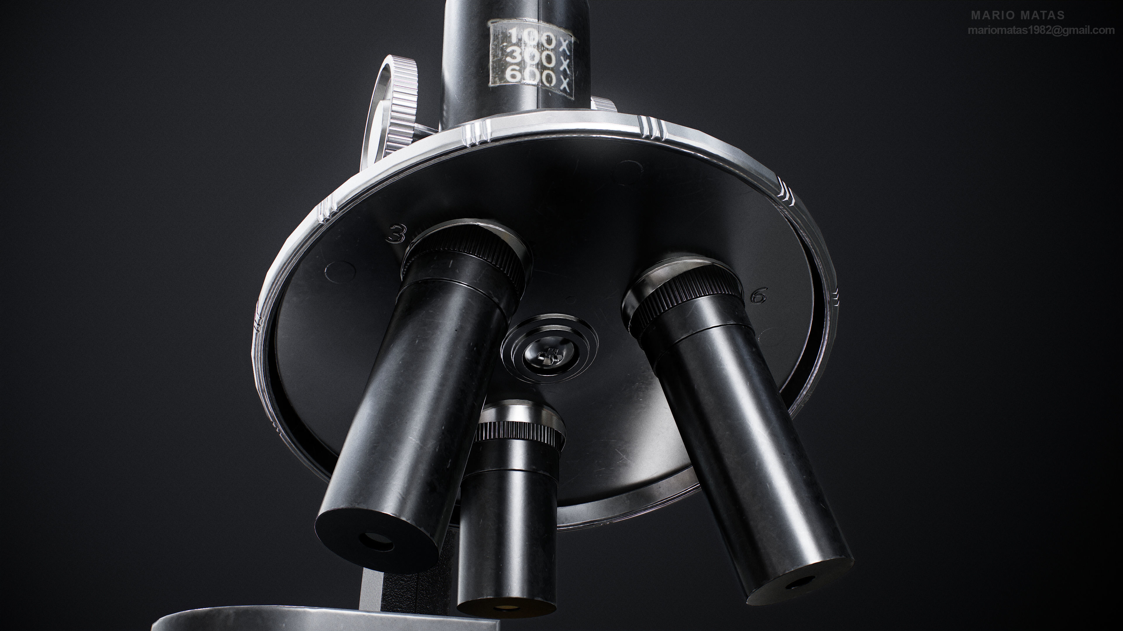 Microscope Low-poly 3D model_8