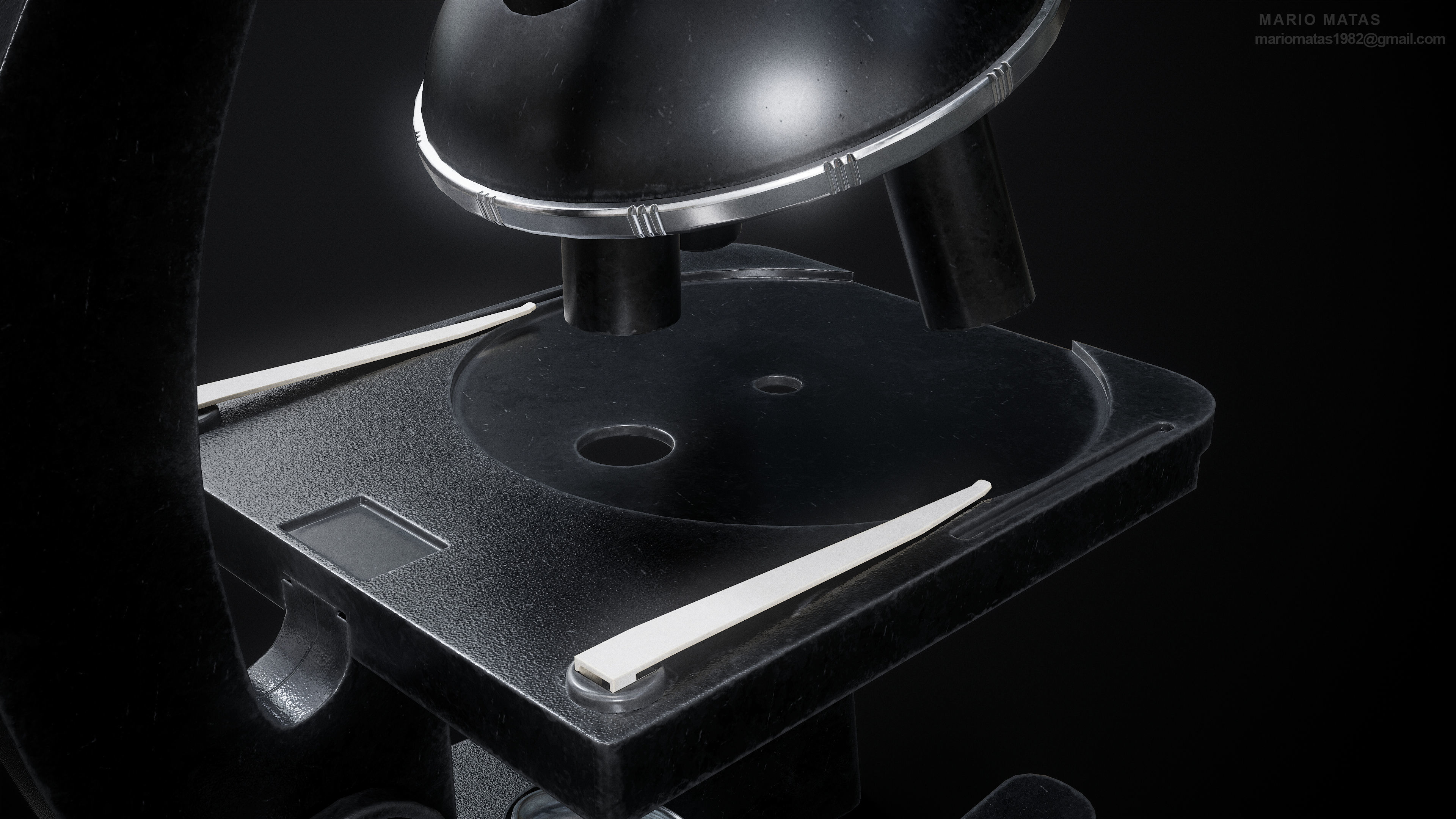 Microscope Low-poly 3D model_10